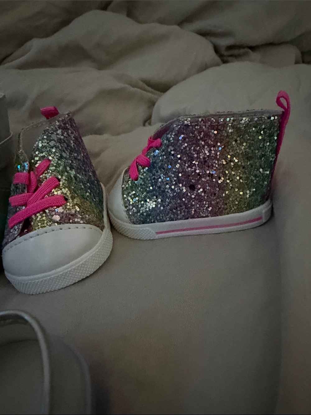 American Girl Glitter, Holographic Silver, Light-up, Pink & White Doll Shoes Set - Picture 4 of 5